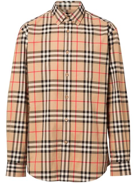 burberry check shirt mens yellow|burberry check cotton poplin shirt.